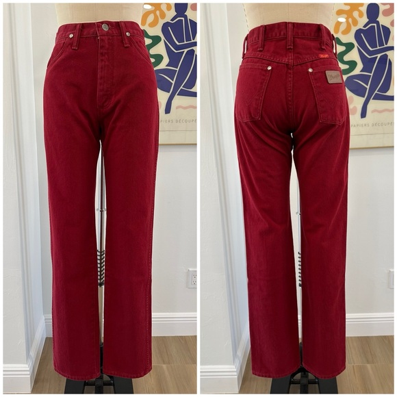Wrangler Denim - Vintage Wrangler Straight Leg Jeans in Deep Red